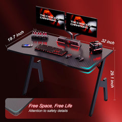 Gaming bureau - Gaming desk - Gaming tafel - 80x50 cm - Zwart - HLDIRECT •