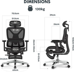 Ergonomische Bureaustoel -  Office Chair - Gamestoel - Volwassenen - Zwart - FLEXISPOT