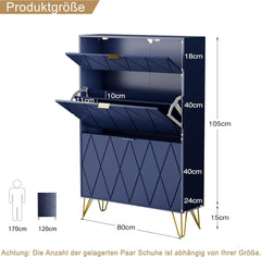 Schoenenrek - Schoenenkast - 80x24x120 cm - Blauw - UEV