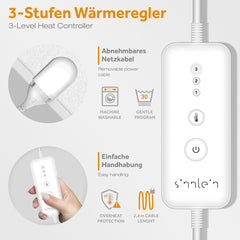 Sinnlein® Elektrische deken - Warmtedeken - 190x80cm - Wit