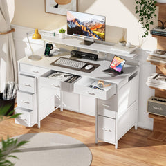 Bureau - Computertafel - Computerbureau - 120x50x74 cm - Wit - HLONONE •