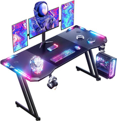 Gaming bureau - Gaming desk - Gaming tafel - 160x60 cm - Zwart - HLDIRECT •