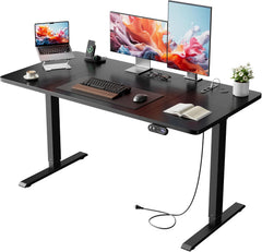 SOLAVERO Elektrisch bureau (140 cm), hoogteverstelling: 72 - 117 cm, draagvermogen: 70 kg, zwart