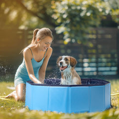 Hondenzwembad - 120x30 cm - Dierenzwembad - Zwembad hond - Blauw - Nobleza