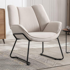 Fauteuil met armleuning - Relaxfauteuil - Relaxstoel - Beige - WAHSON