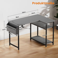 Bureau - Computertafel - Computerbureau - 110x80 cm - Grijs