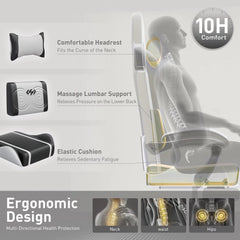 Ergonomische Bureaustoel -  Office Chair - Gamestoel - Volwassenen - Wit/Zwart - HLDIRECT