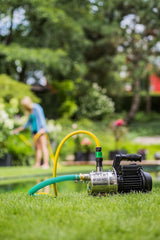 T.I.P. Tuinpomp - 1.200W roestvrij staal jetpomp 5.000 l/u, met 45 m opvoerhoogte, 4,5 bar druk, overbelastingsbeveiliging •