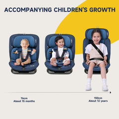 Autostoel - Isofix Autostoeltje - 15 maanden-12 jaar - Blauw - Jovikids
