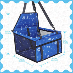 Hondenmand auto - Autostoel hond - 40x34x25 cm - Blauw - Nobleza