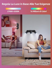 Aigostar Plafondspot GU10 Smart, 3 lichtpunten, led-plafondlamp, dimbaar, wandspot, compatibel met Alexa, plafondspots met afstandsbediening, voor keuken, slaapkamer, woonkamer (met intelligente