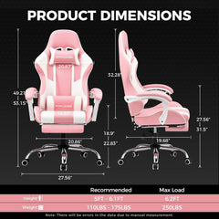Ergonomische Bureaustoel -  Office Chair - Gamestoel - Volwassenen - Roze - GTPLAYER