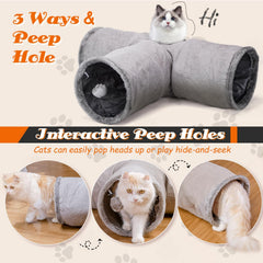 Kattentunnel - Kattenspeelgoed - Kattenspeeltjes - Grijs - Nobleza