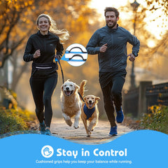 Jogginglijn hond - voor 2 honden met buikriem, handsfree looplijn voor honden - Nobleza