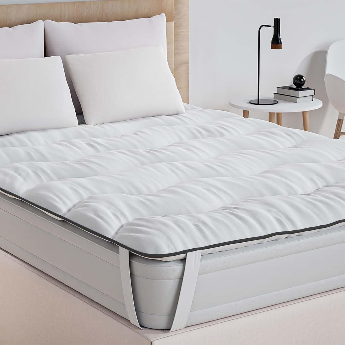 CASABEL Matrastopper microvezel wolk wit 80 x 200 cm ultrazacht ademend - matrastopper hypoallergeen - voor matrassen met 1 zits voor volwassenen en kinderen, Clic Clac, BZ
