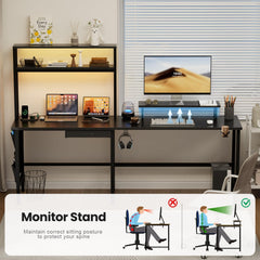 Bureau - Computertafel - Computerbureau - 150x100 cm - Zwart - HLONONE •