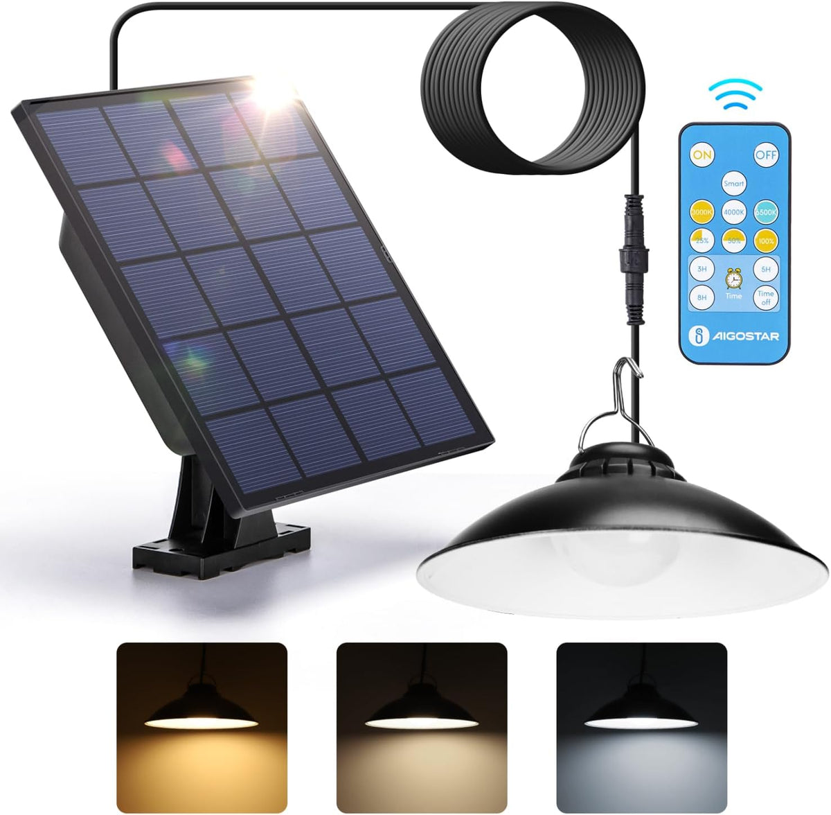 Solar Tuinverlichting - Buitenverlichting - Zonneenergie - Zwart - Aigostar •