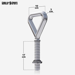 GORILLA SPORTS® Kettlebell verstelbaar – handvat voor 30 mm halterschijven, incl. stersluiting, max. 50 kg, chroom – kogelhalter, swinghalter, halters, gewichten, full-body training, krachttraining