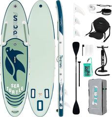 FunWater Stand Up Paddling Board 320 cm- SUP voor 2 personen/gezinnen, met complete accessoires, dubbellaags pvc, beginnersvriendelijk, opblaasbaar paddleboard voor volwassenen en beginners