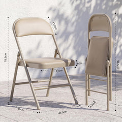 Klapstoelen - Vouwstoelen - Set van 4 - Eettafelstoelen - Kaki