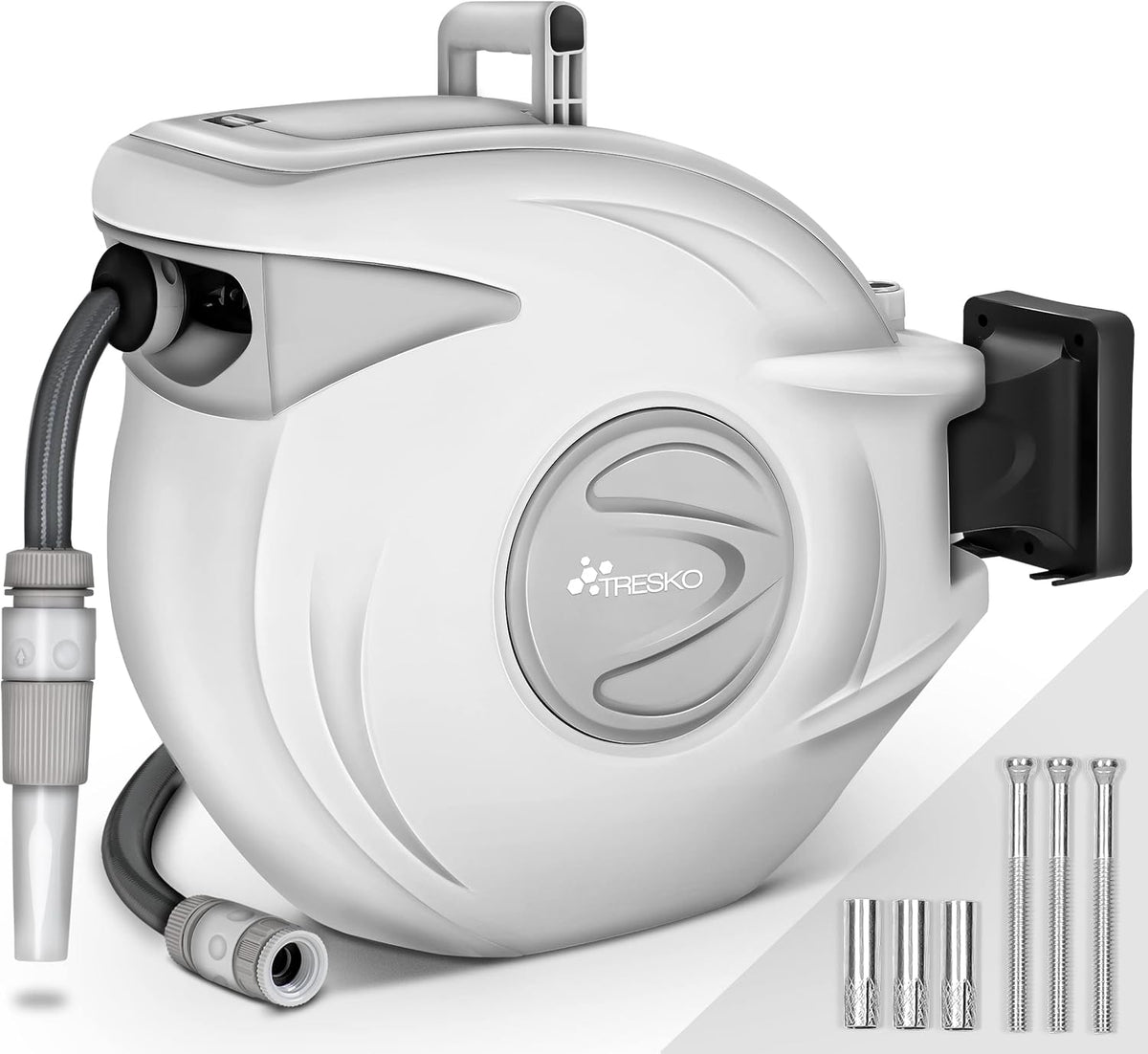 Wandslangenbox - Tuinslanghaspel - Tuinslang met haspel - 30 meter - Grijs