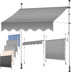 Klemluifel - Balkon luifel - Verticale luifel - 250 cm - Grijs - KESSER®