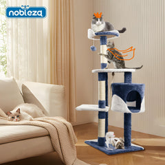 Krabpaal voor katten - 118.5x59x57.5 cm - Wit - Nobleza