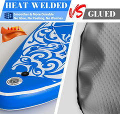 FEATH-R-LITE Opblaasbaar paddleboard, stand-up paddleboards voor volwassenen, SUP met twee verschillende configuraties van accessoires, blauw