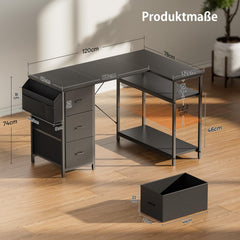 Bureau - Computertafel - Computerbureau - 120x78 cm - Zwart