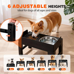 Voerbak Hond - Drinkbak Hond - Zwart - Nobleza •
