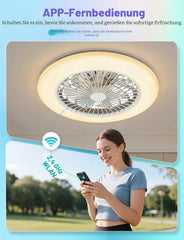 Aigostar Plafondventilator met verlichting, wifi, app-bediening, muzieksynchronisatie, led 46W, 4800LM, 2700K-6500K y RGB instelbaar, plafondlamp met ventilator, smart met afstandsbediening