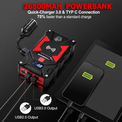 Jumpstarter voor auto - Starthulp - 12V - 6000A - Zwart - FNNEMGE