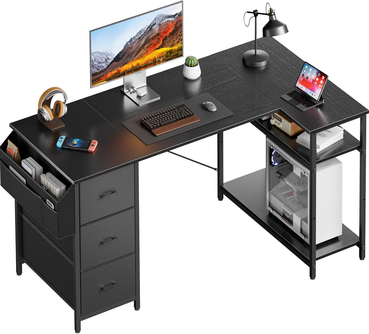 Bureau - Computertafel - Computerbureau - 140x78 cm - Zwart