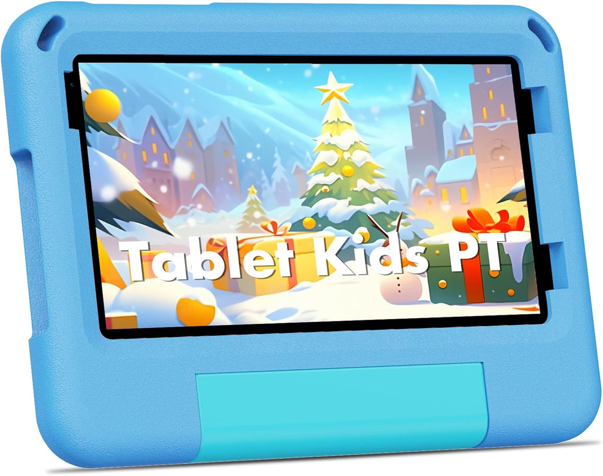 PRITOM TAB7 PRO Kindertablet 7 inch, 64 GB, 3 GB RAM (geüpgraded), peutertablet Android 14 met wifi, dubbele camera, educatieve functies, spelletjes, vooraf geïnstalleerde kindersoftware, ouderlijk toezicht, blauw