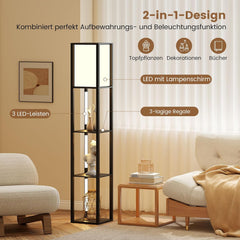 Vloerlamp - Staande lamp - 163 cm - Zwart - COSTWAY