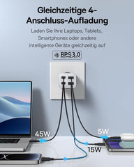 Snellader - USB C - Adapter USB C - 65W - Wit - Baseus