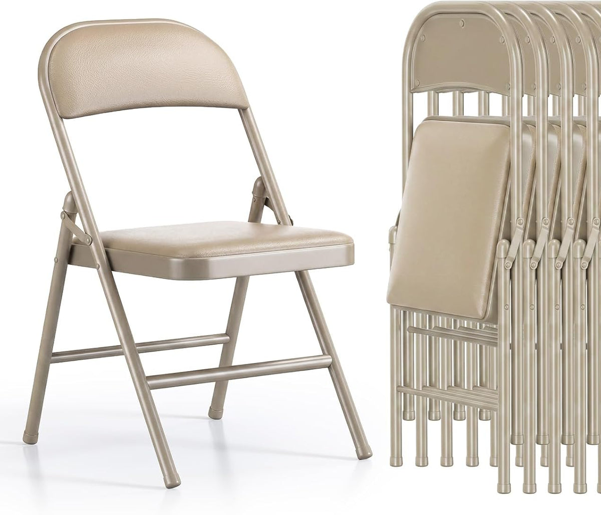 Klapstoelen - Vouwstoelen - Set van 4 - Eettafelstoelen - Kaki