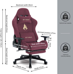 Ergonomische Bureaustoel -  Office Chair - Gamestoel - Volwassenen - Rood - SYMINO