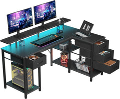 Bureau - Computertafel - Hoekbureau - 120x80 cm - Zwart - Seventable •