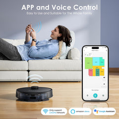 Lubluelu Robotstofzuiger met dweilfunctie 3-1, 5000 Pa robotstofzuiger met lasernavigatie, 55 dB robotstofzuiger met wifi/app/Alexa, 150 minuten looptijd, app-bediening, 30 No-Go zones (L15)