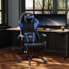 Ergonomische Bureaustoel -  Office Chair - Gamestoel - Volwassenen - Zwart/Blauw - HLDIRECT
