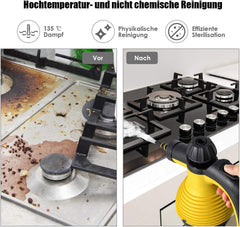 COSTWAY Handstoomreiniger, 1050 W, opwarmtijd: 3 min., stoomdruk: 3 bar, 350 ml watertank, tot 135 °C, stoomreiniger voor tapijten, bank, glas en auto, incl. 9 accessoires