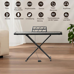 Keyboard - Digitale piano - Piano - 88 toetsen - Zwart - LEADZM