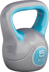 Gorilla Sports Kettlebell Trendy - Kunststof - 5 kg - Grijs - Blauw