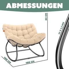 KESSER® Ergonomische schommelstoel - Relaxstoel - Antislip - Beige