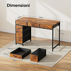 Bureau - Computertafel - Computerbureau - 120x50 cm - Bruin - HLDIRECT