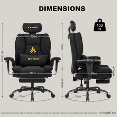 Ergonomische Bureaustoel -  Office Chair - Gamestoel - Volwassenen - Zwart - SYMINO - SFP-01