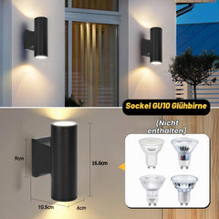 Aigostar Led-wandlamp, voor binnen en buiten, IP65 waterdicht, voor woonkamer, slaapkamer, terras, tuin, hal, balkon, 2 stuks (zonder gloeilamp)