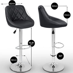 Barkrukken, 2-delige set, keuze uit 10 kleuren, 360 graden vrij draaibaar, hoogteverstelling zitting: 60 – 80 cm
