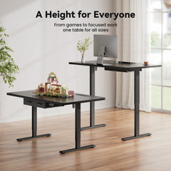 Zit sta bureau - Elektrisch - Verstelbaar - 140x80cm - Zwart - HLDIRECT